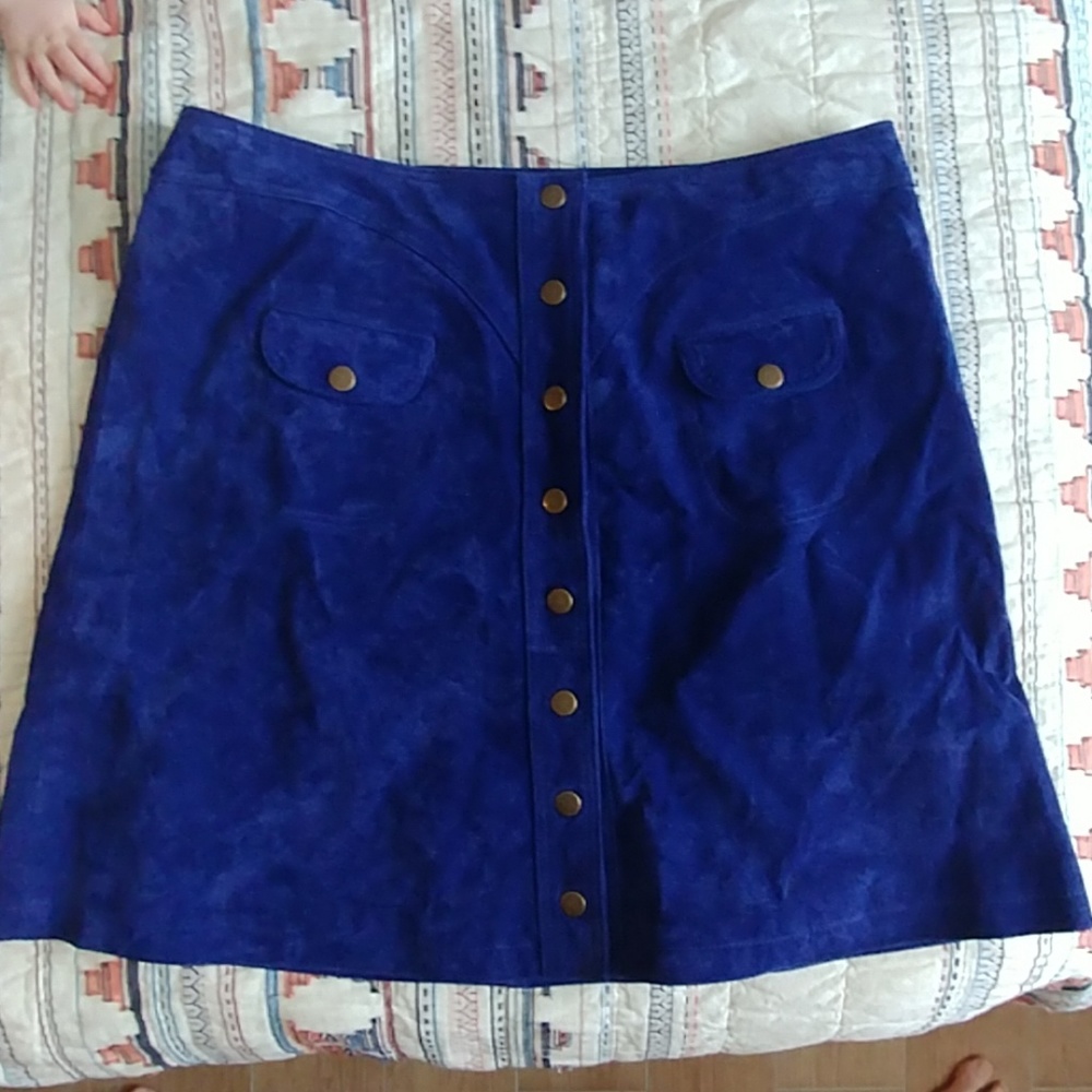 Anthropologie suede skirt.